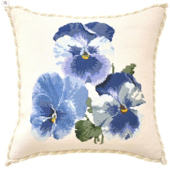 Elizabeth Bradley English Tapestry Kit Blooms Pansies Victorian Cross Stitch NEW - Picture 1 of 7